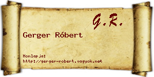 Gerger Róbert névjegykártya