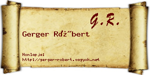 Gerger Róbert névjegykártya